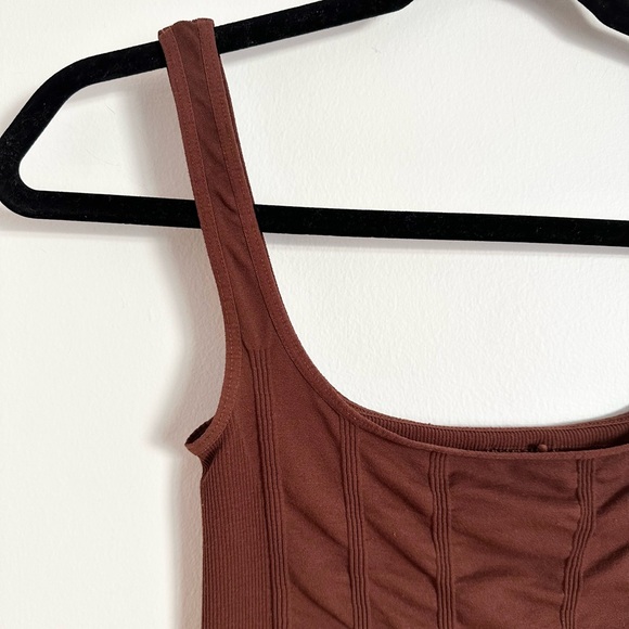 Intimately Free People Stay Here Chocolate Brown Seamless Tank Top - Picture 5 of 9